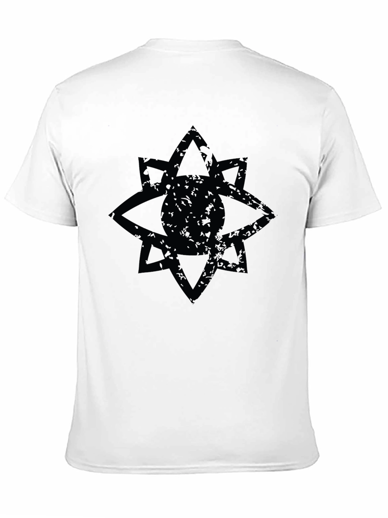 Mens Black Graphic Tee - Geometric Star Eye Design