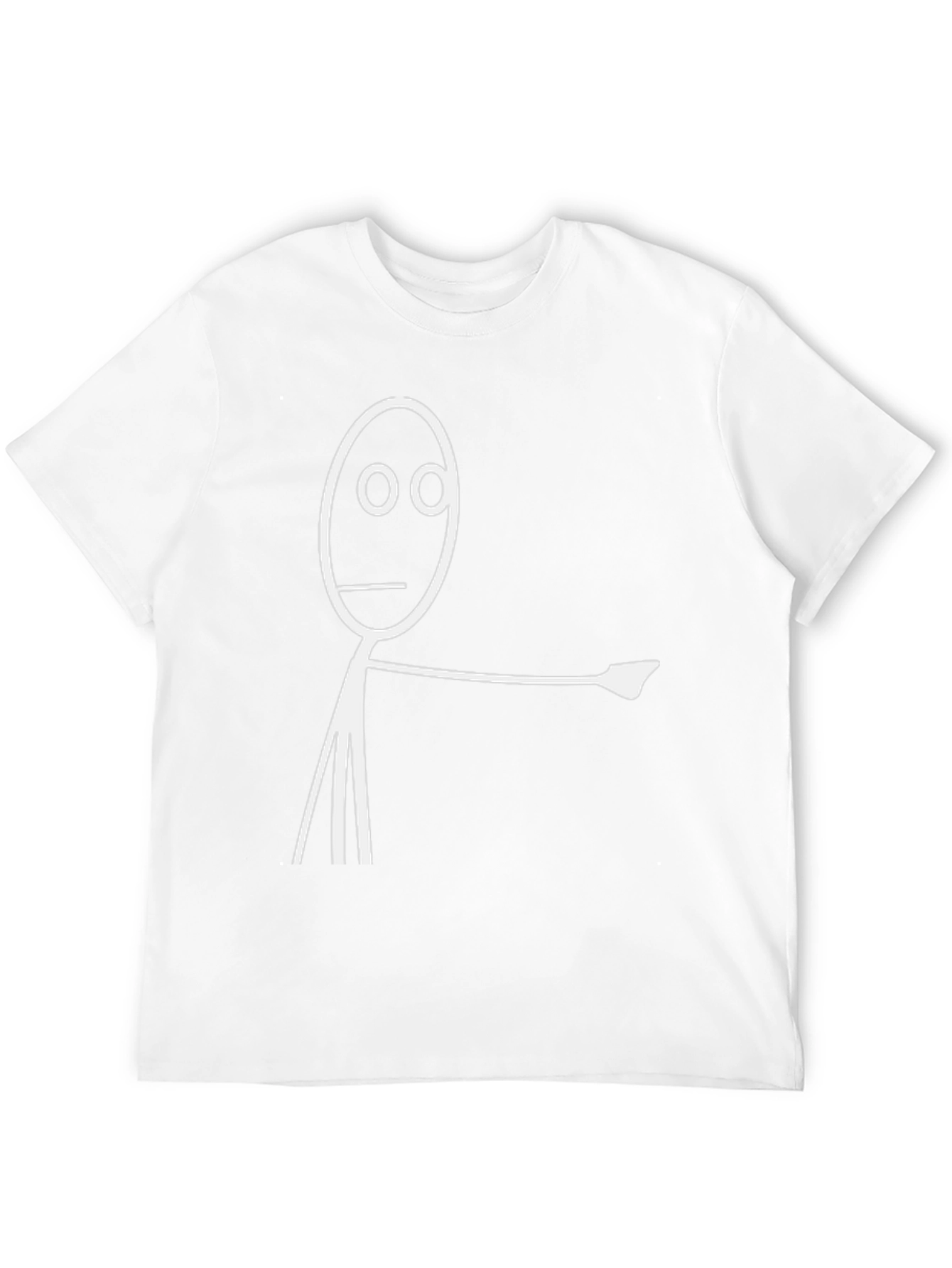Funny Stick Figure Pointing Black T-Shirt