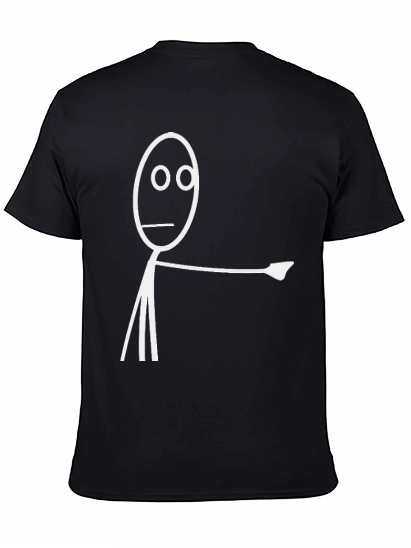 Funny Stick Figure Pointing Black T-Shirt