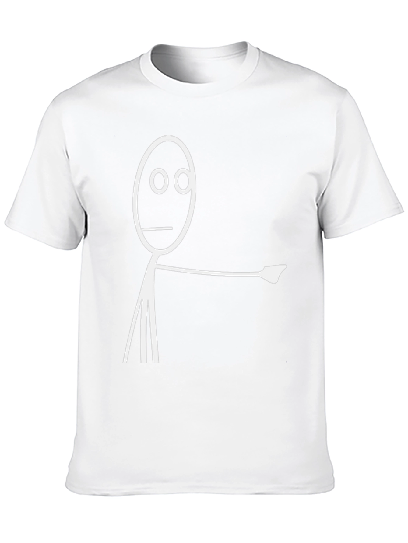 Funny Stick Figure Pointing Black T-Shirt