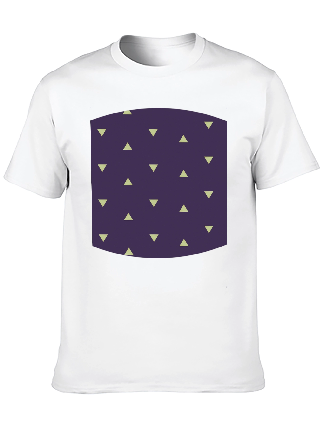 Geometric Triangle Pattern Black T-Shirt