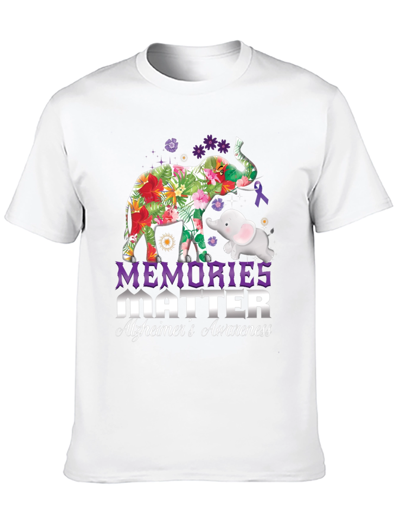 Alzheimers Awareness Elephant Graphic Tee