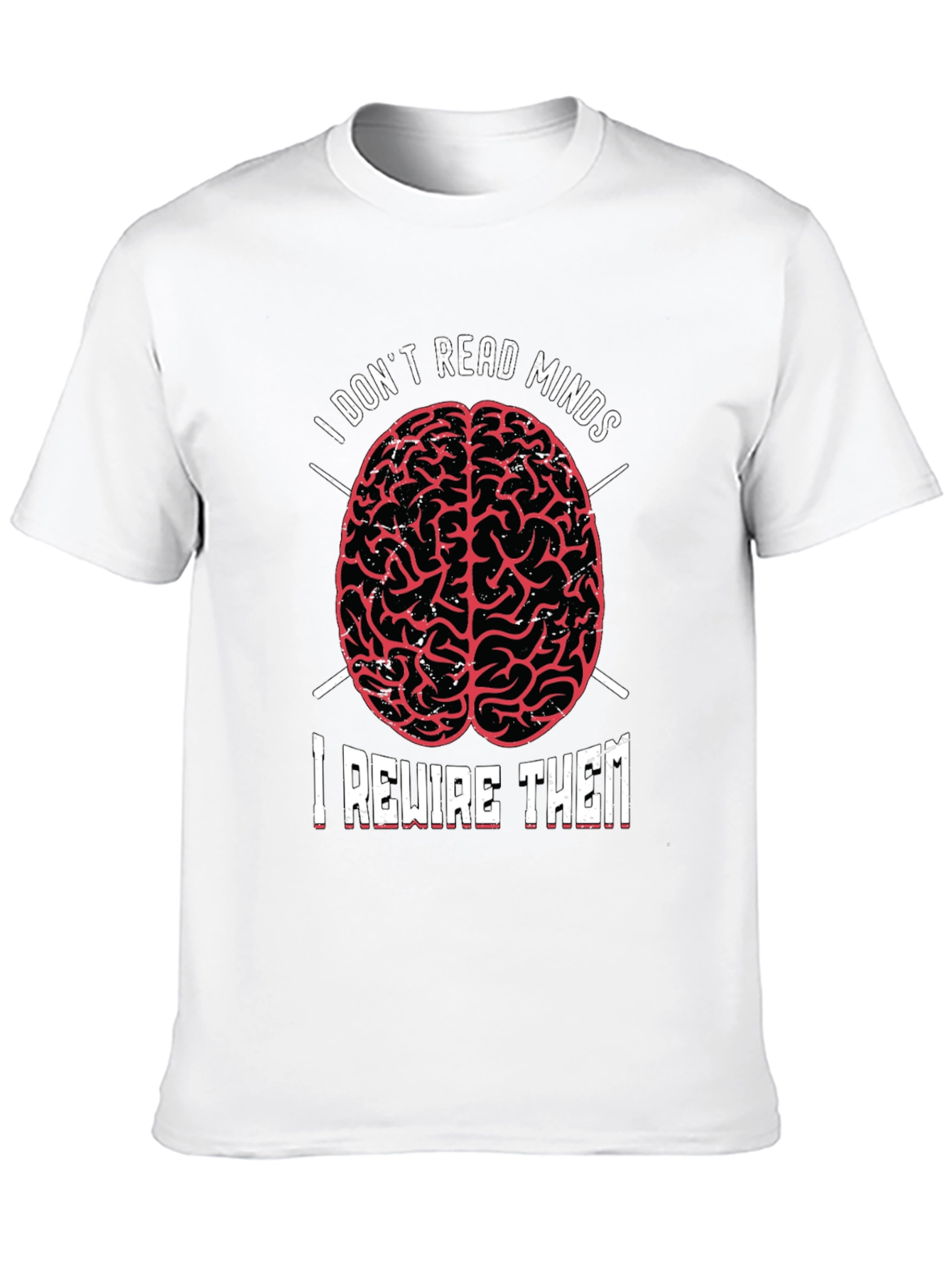 I Dont Read Minds T-Shirt - Brain Design