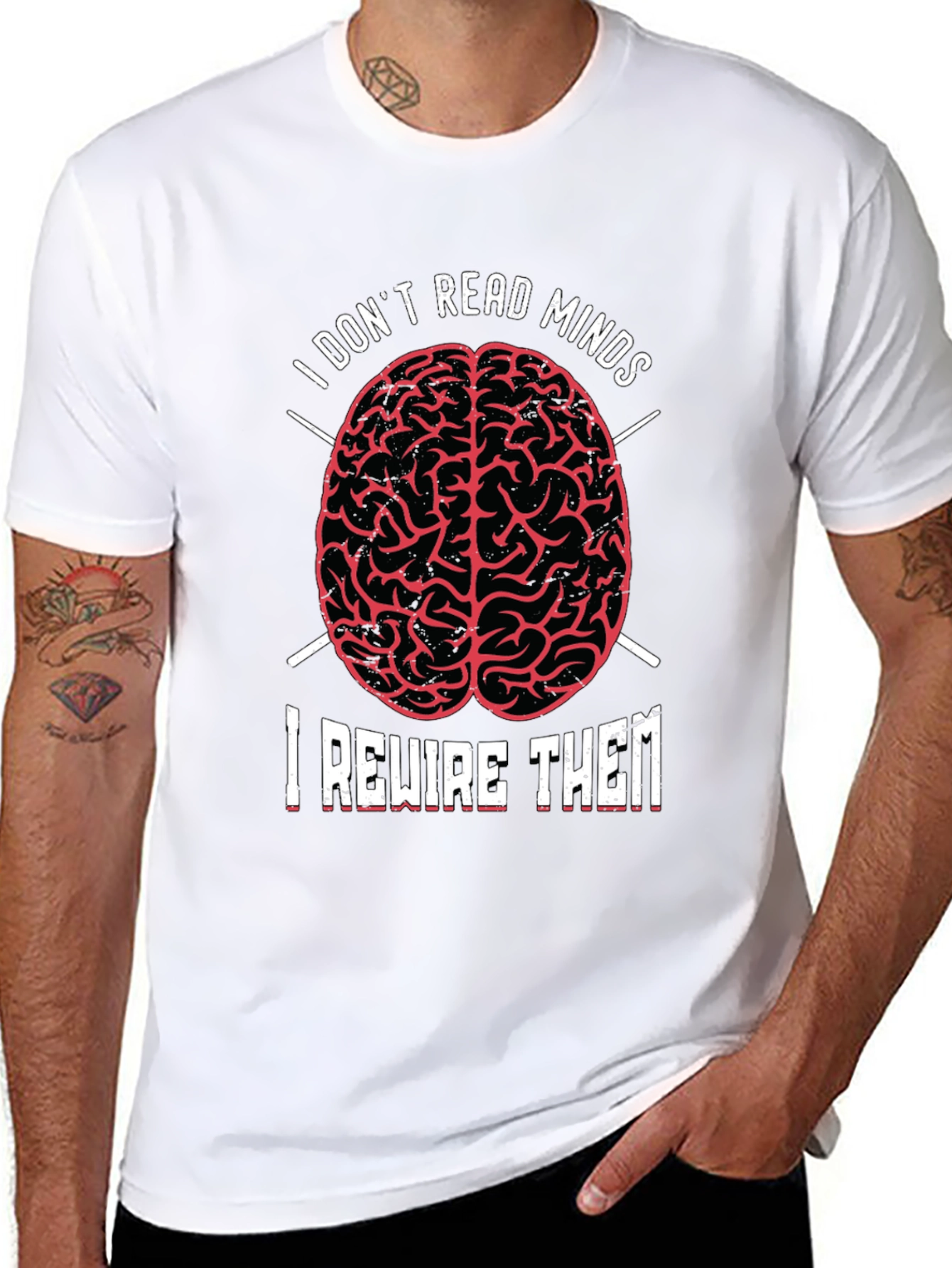 I Dont Read Minds T-Shirt - Brain Design