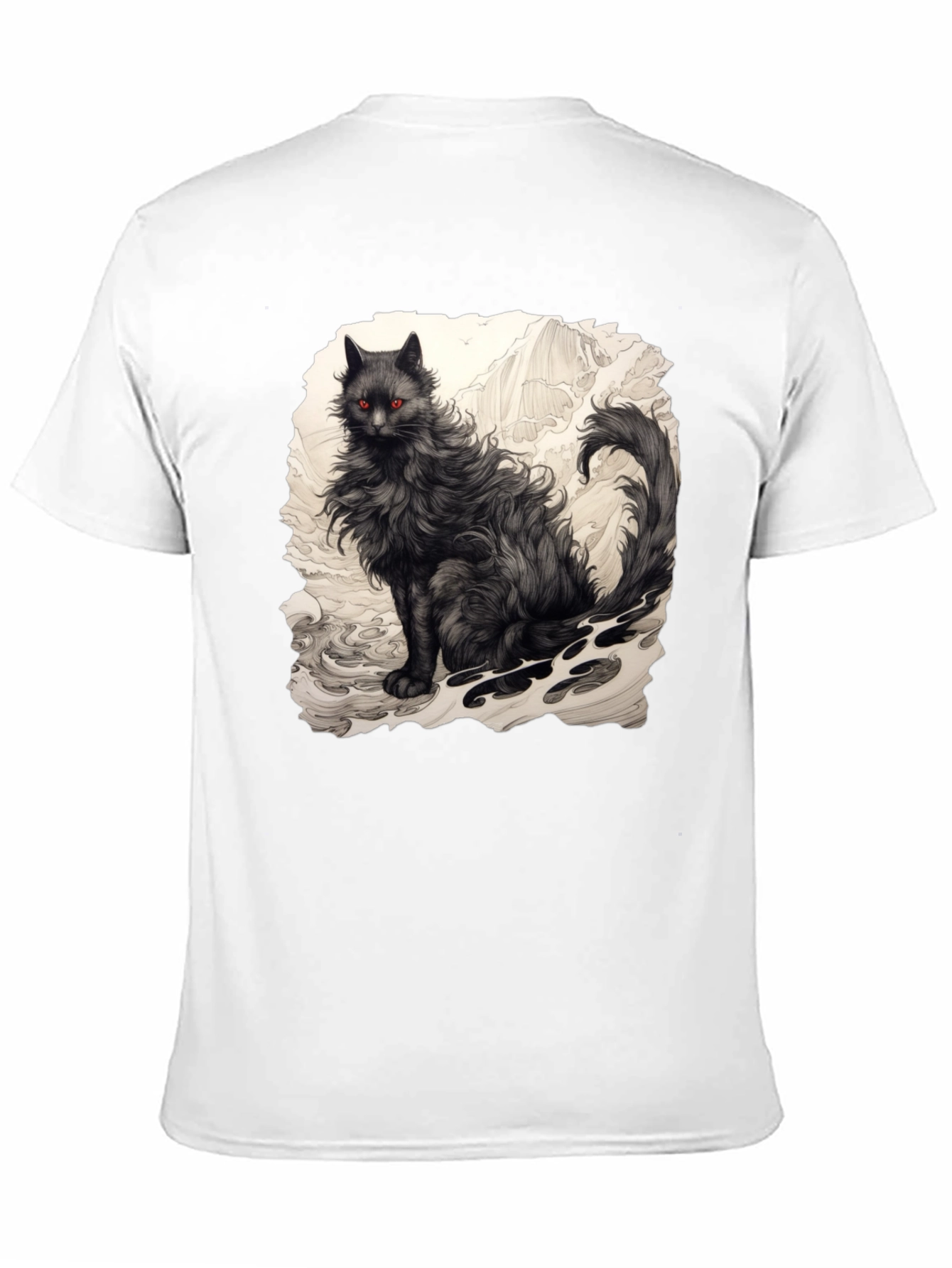 Mystic Feline Graphic Tee - Black Cat T-Shirt
