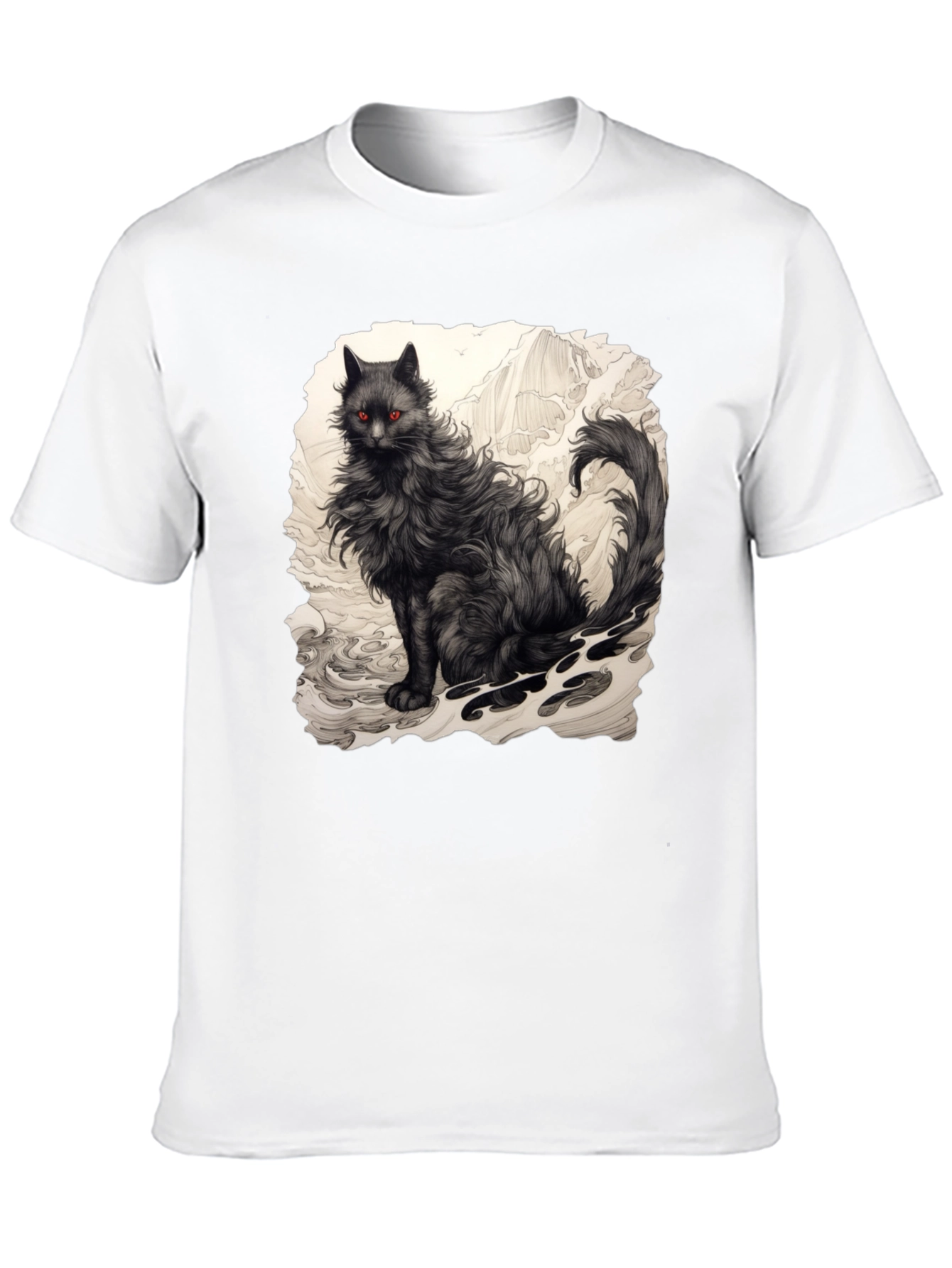 Mystic Feline Graphic Tee - Black Cat T-Shirt