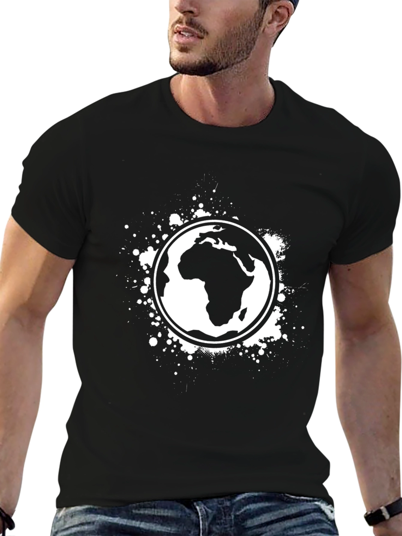 Africa Globe Graphic Tee - Black