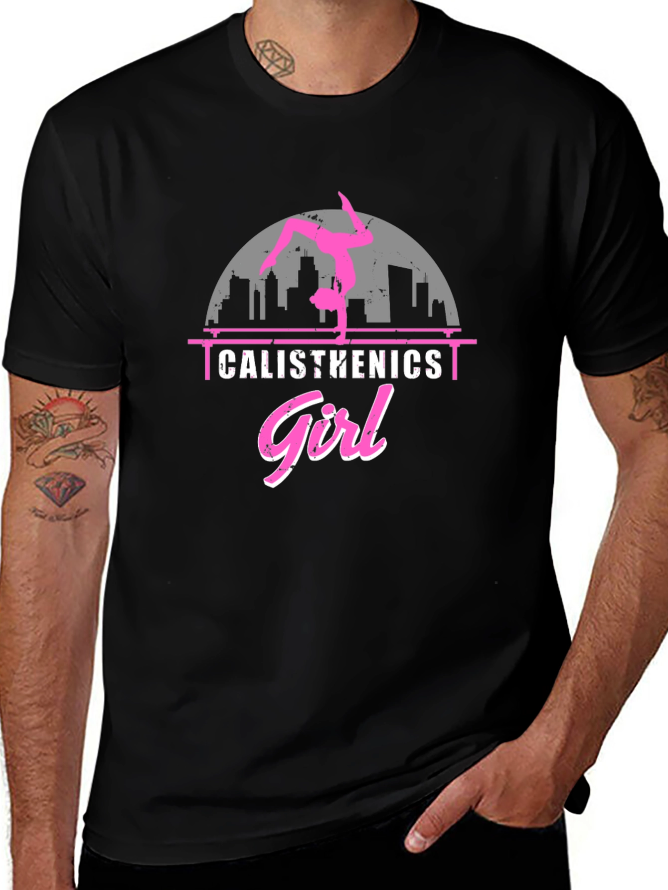 Calisthenics Girl Black Graphic Tee