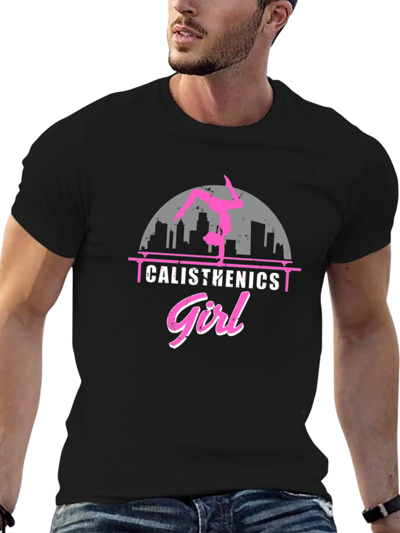 Calisthenics Girl Black Graphic Tee