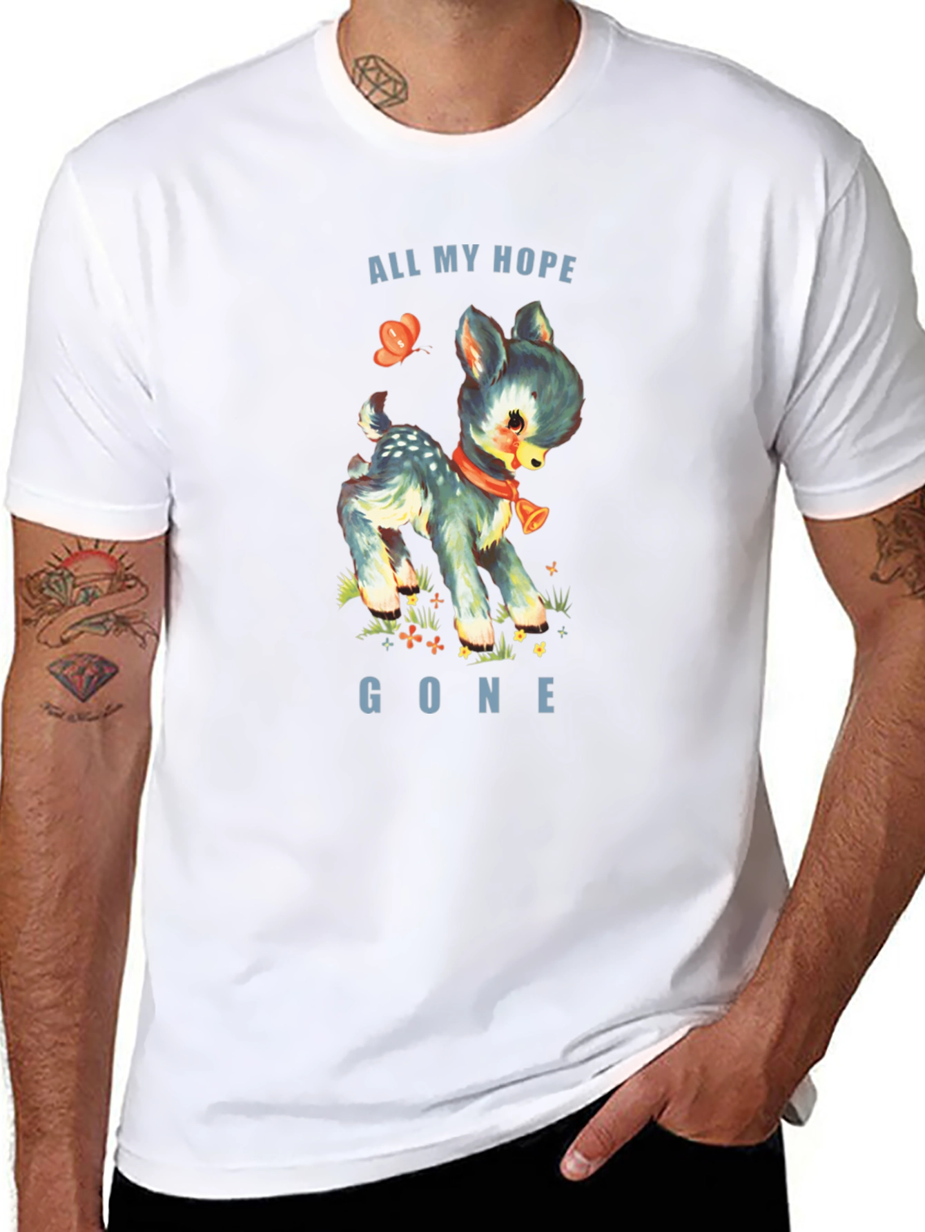 All My Hope Gone Deer Graphic Tee - Black
