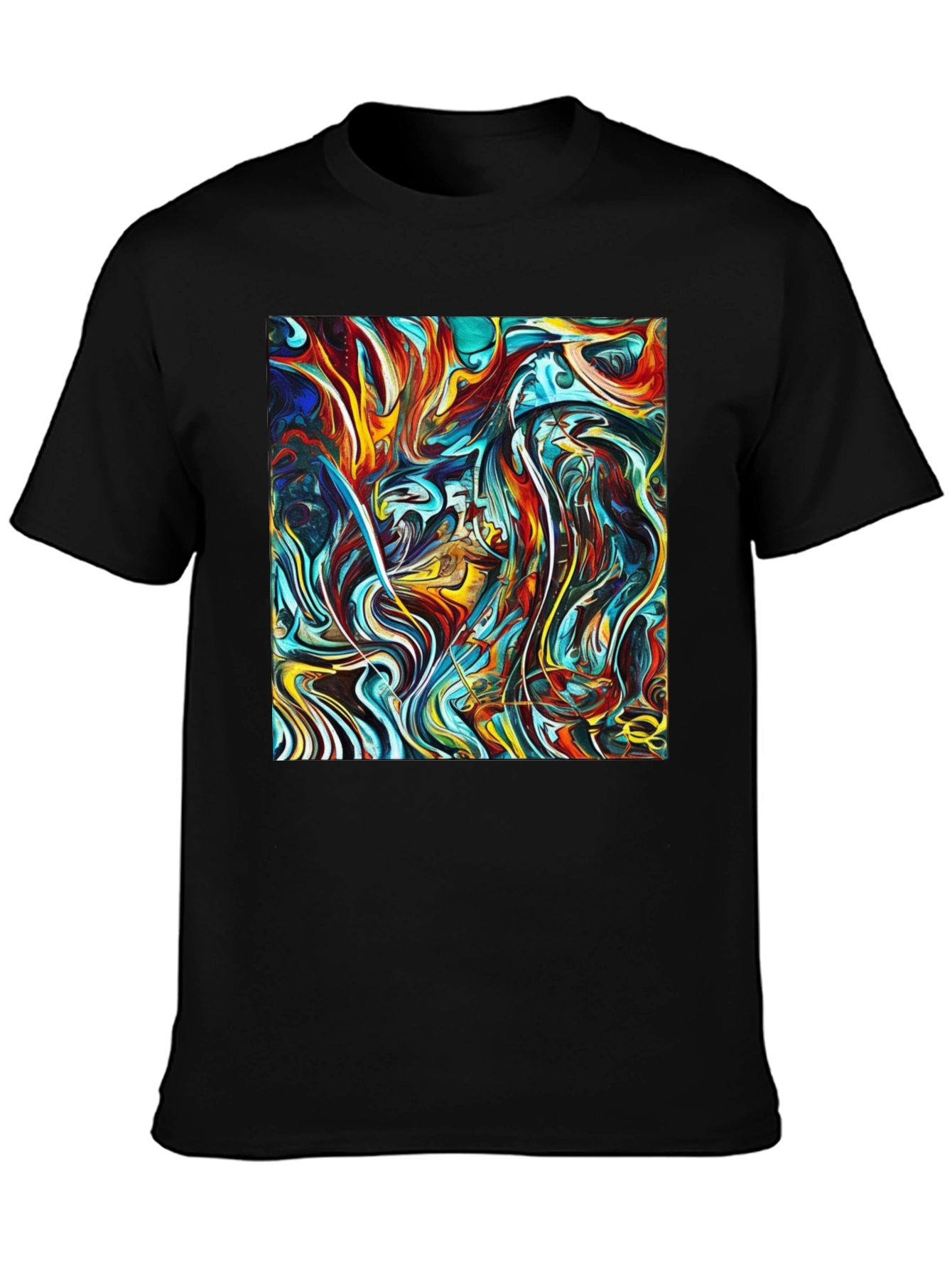Abstract Art Graphic Tee - Modern Crewneck T-Shirt