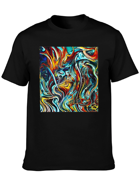 Abstract Art Graphic Tee - Modern Crewneck T-Shirt