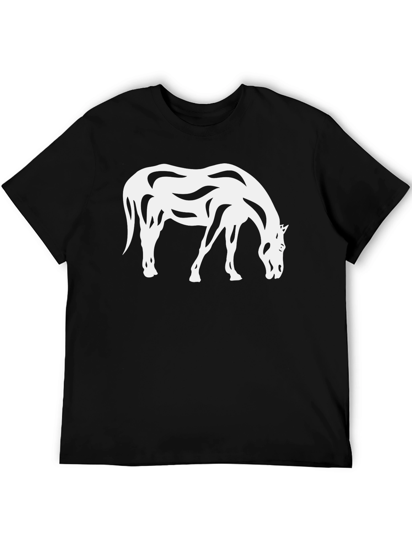 Abstract Horse Graphic Tee - Black