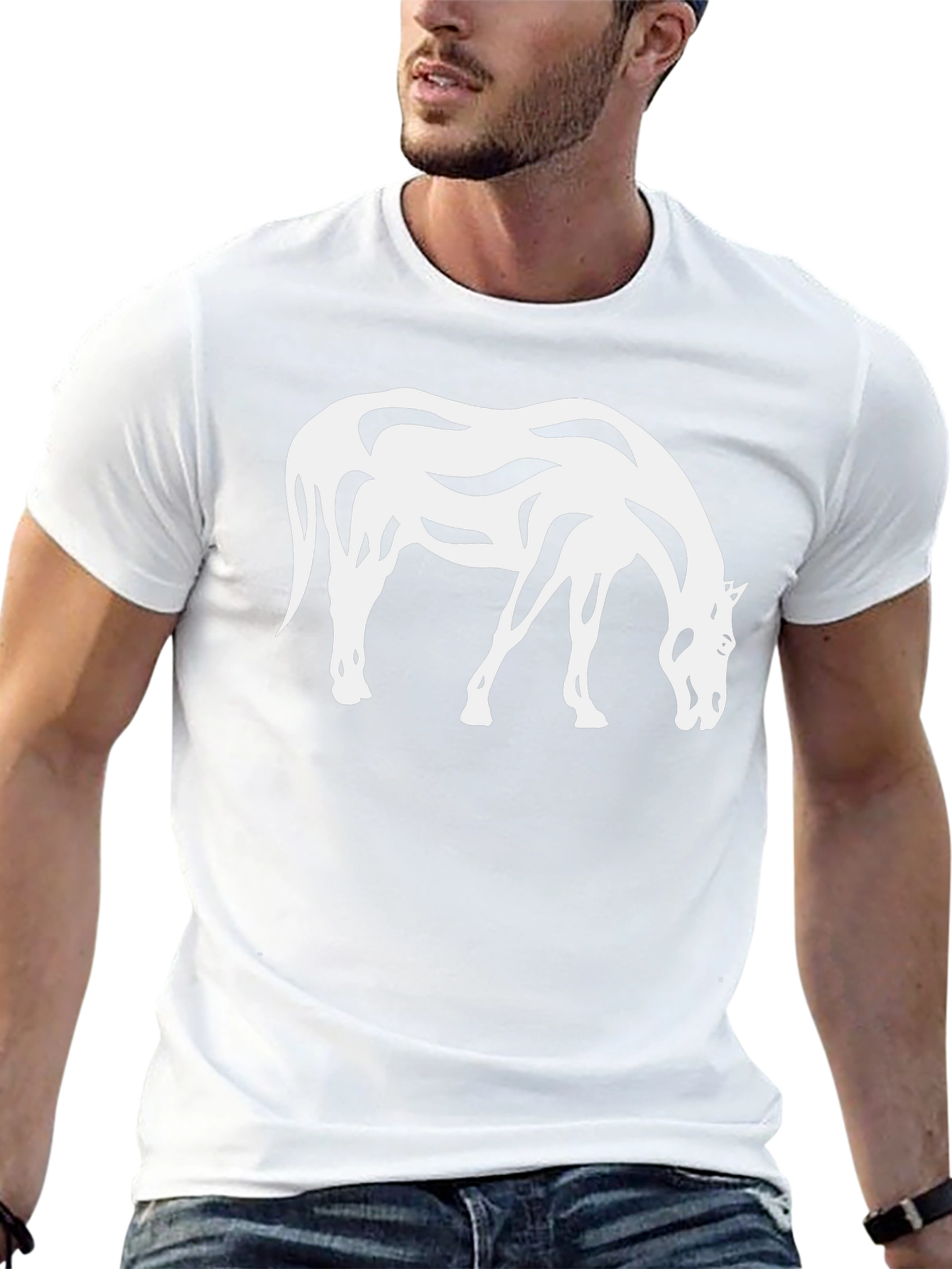 Abstract Horse Graphic Tee - Black