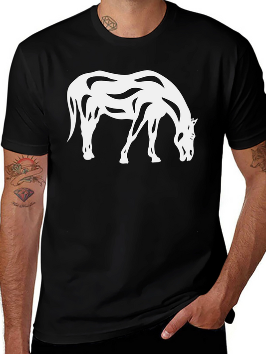 Abstract Horse Graphic Tee - Black