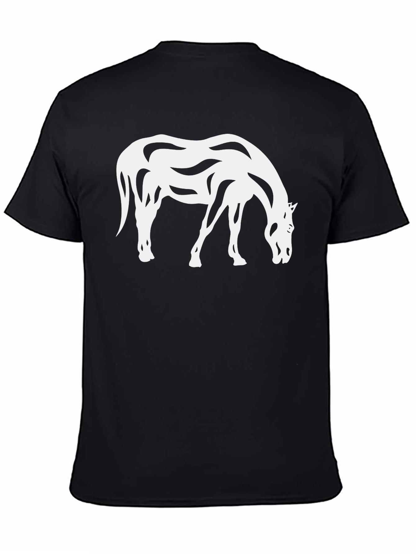 Abstract Horse Graphic Tee - Black