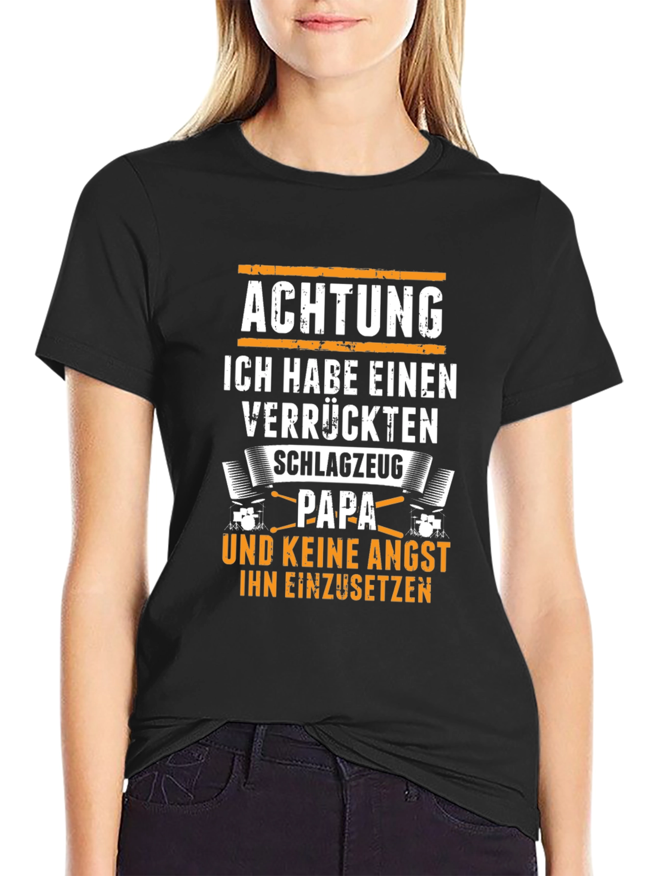 Achtung Schlagzeug Papa T-Shirt