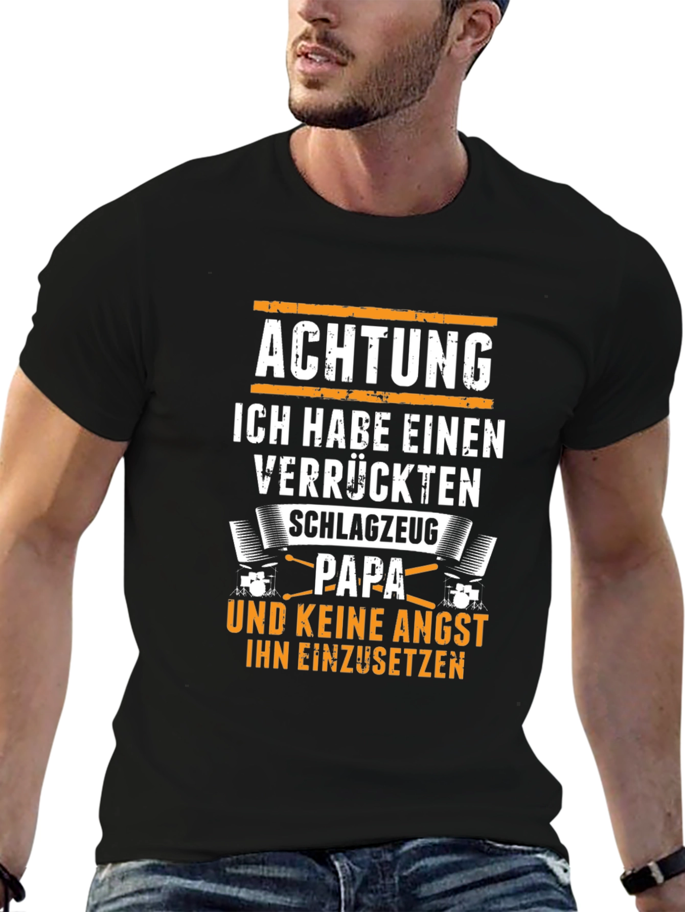 Achtung Schlagzeug Papa T-Shirt