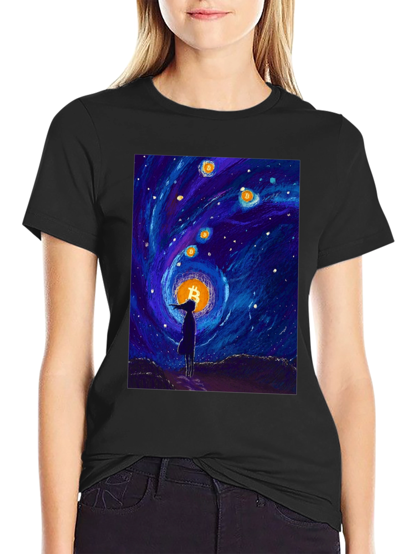 Bitcoin Starry Night T-Shirt
