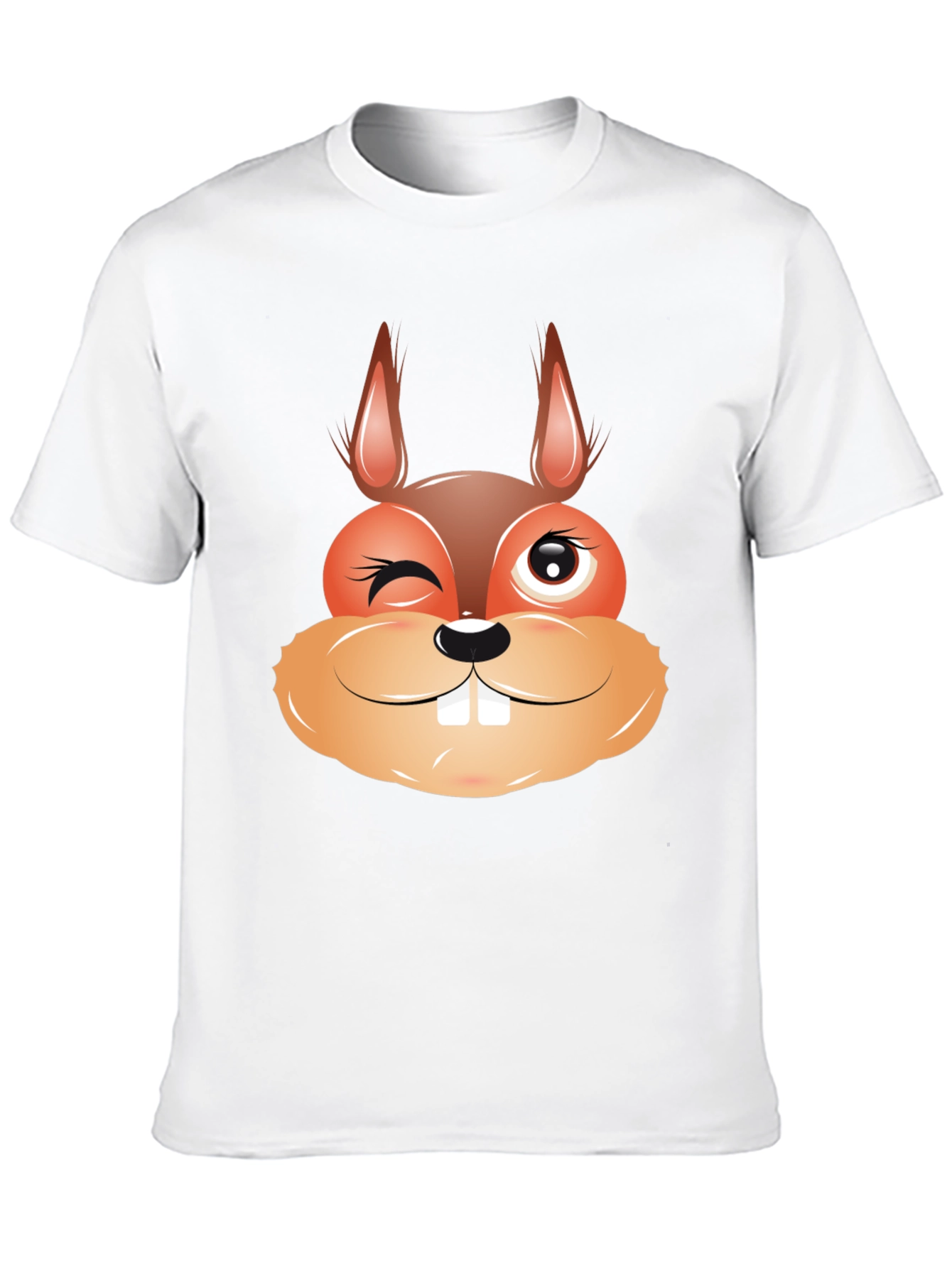 Funny Squirrel Face Graphic Black T-Shirt
