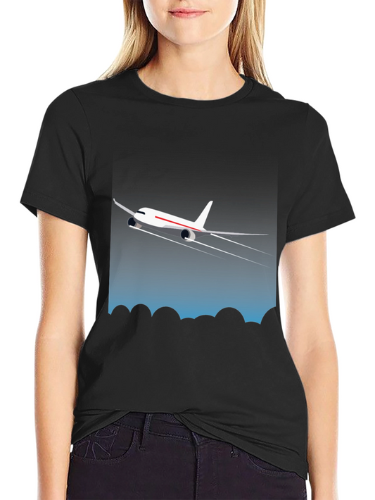 Airplane Graphic T-Shirt - Black