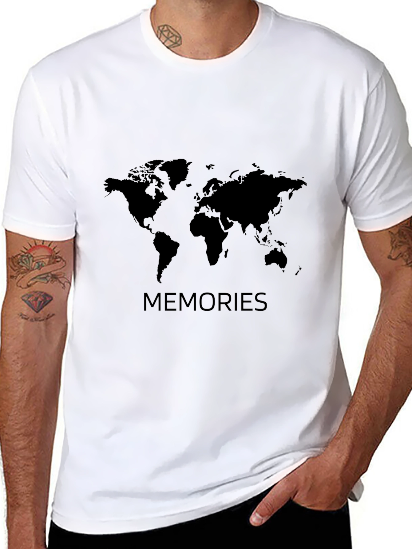 Memories World Map Black Graphic Tee