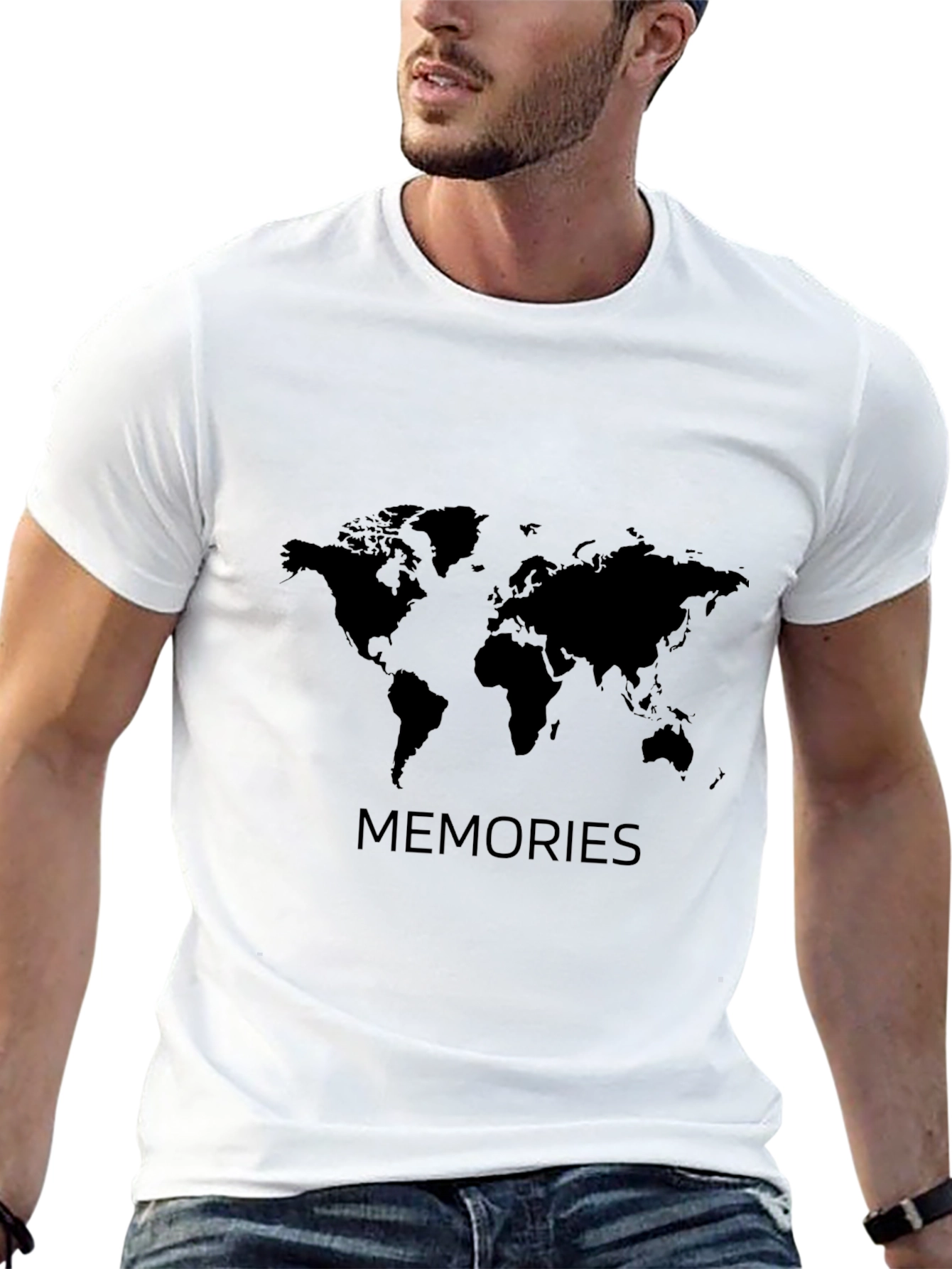 Memories World Map Black Graphic Tee