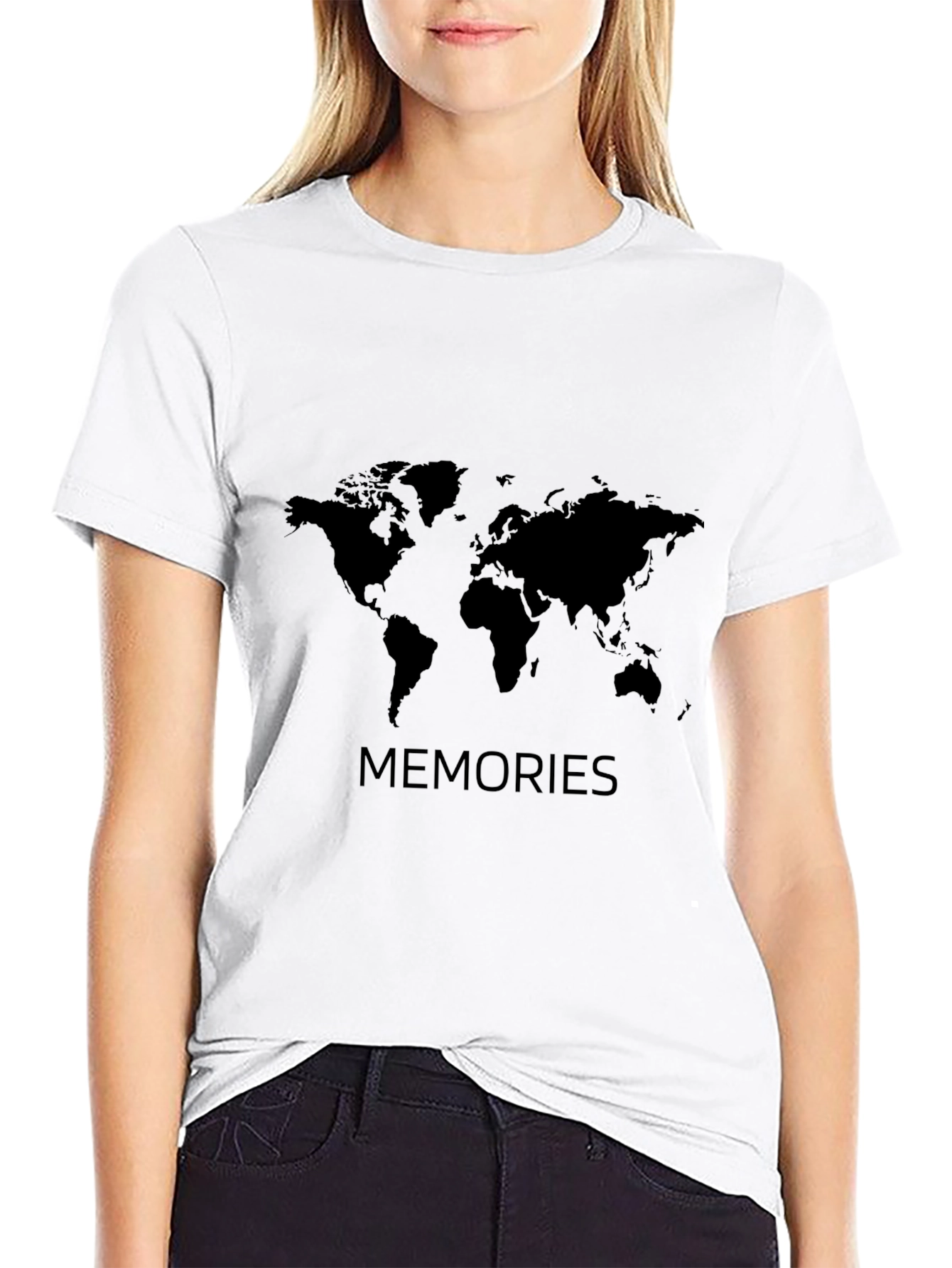 Memories World Map Black Graphic Tee