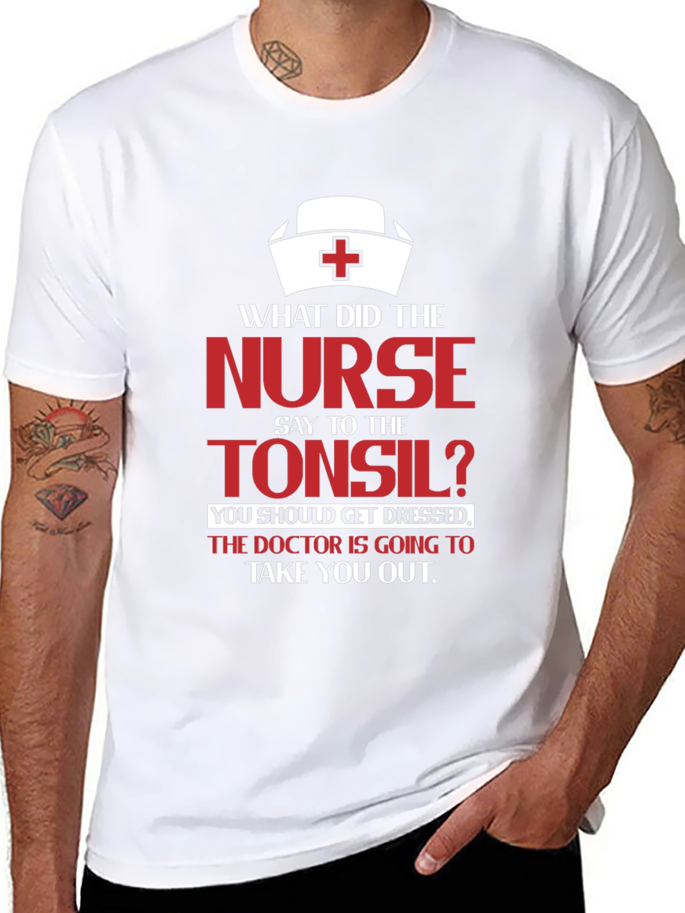 Funny Nurse & Tonsil Humor Graphic T-Shirt