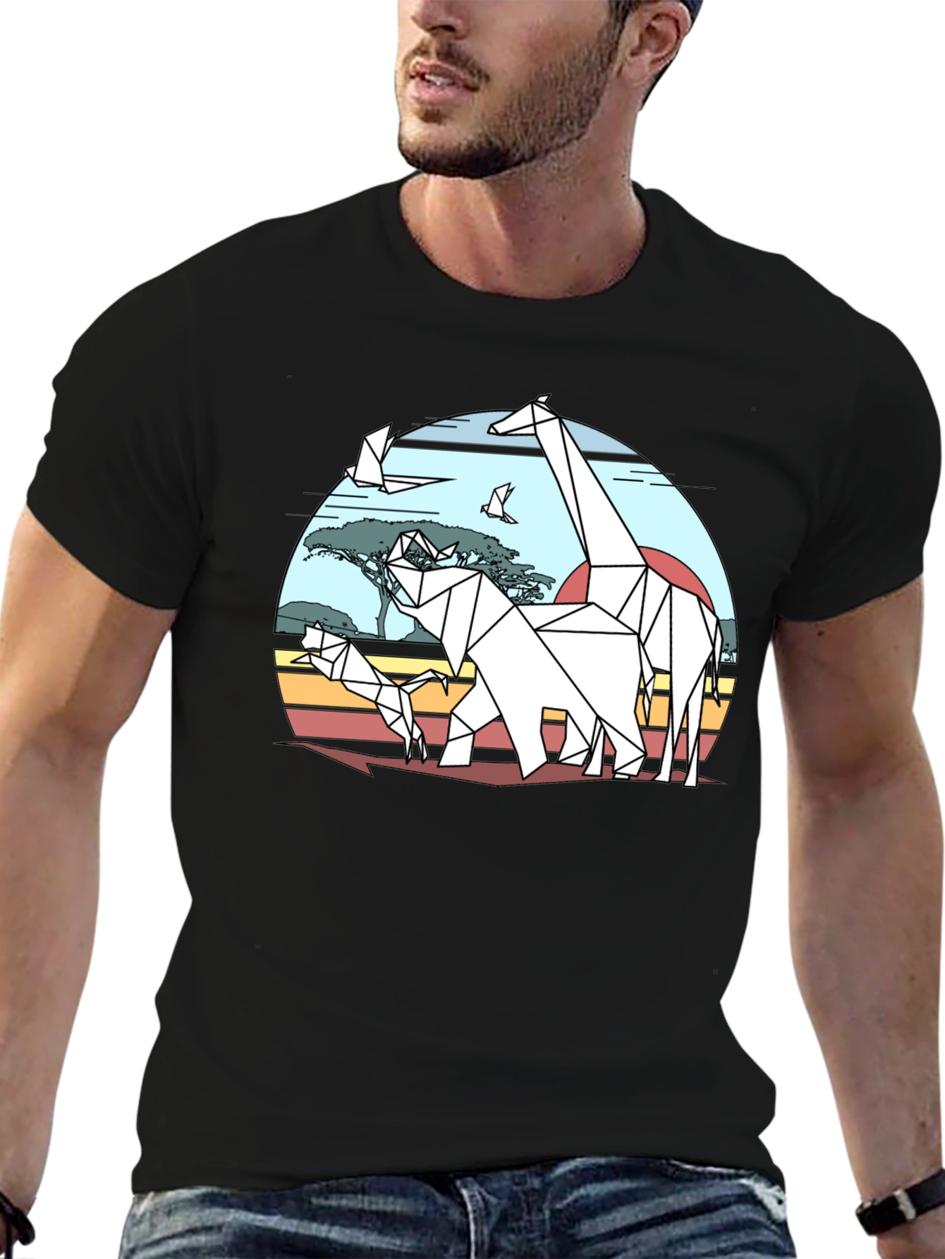 Geometric Animal Print T-Shirt