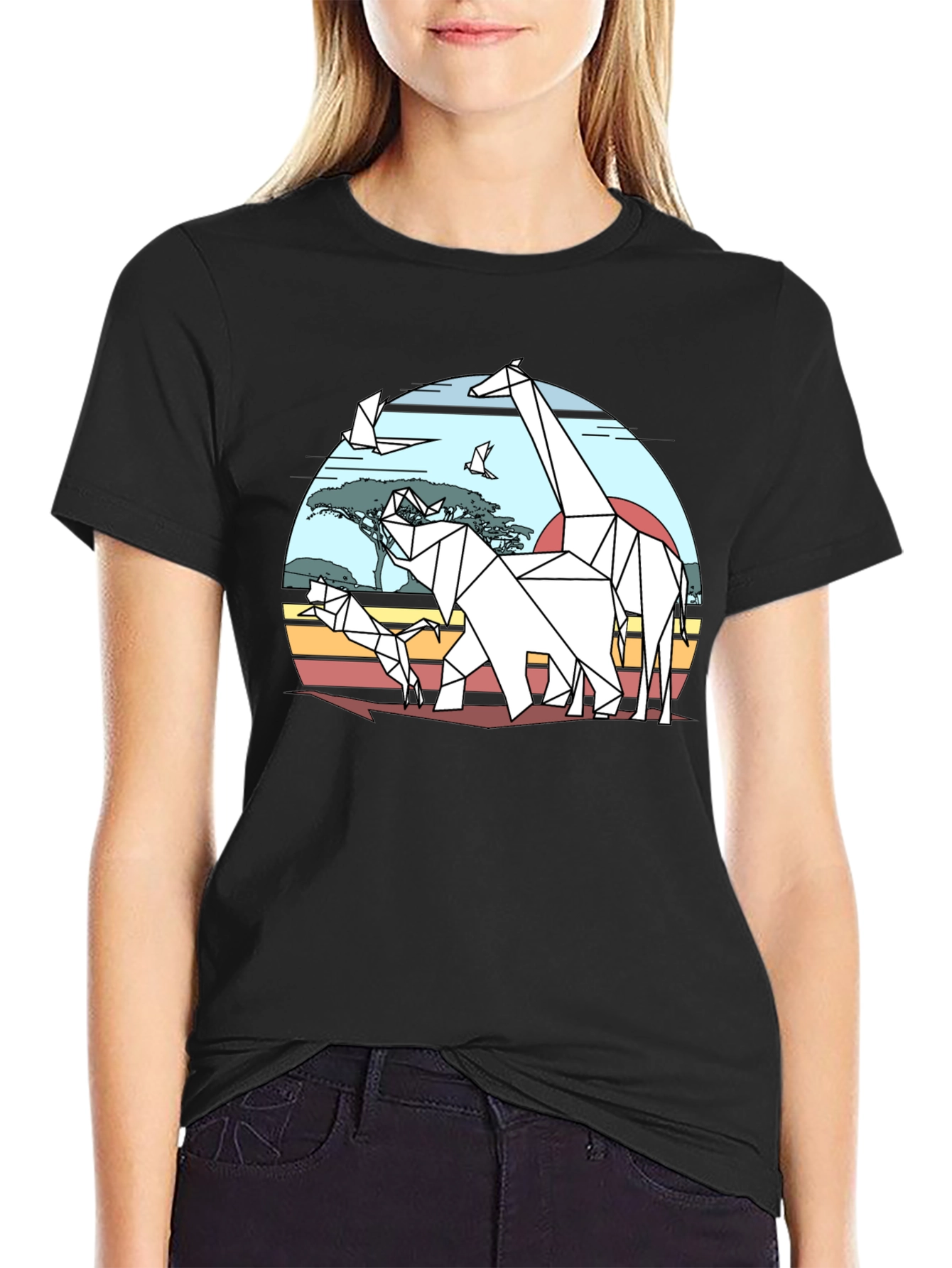 Geometric Animal Print T-Shirt