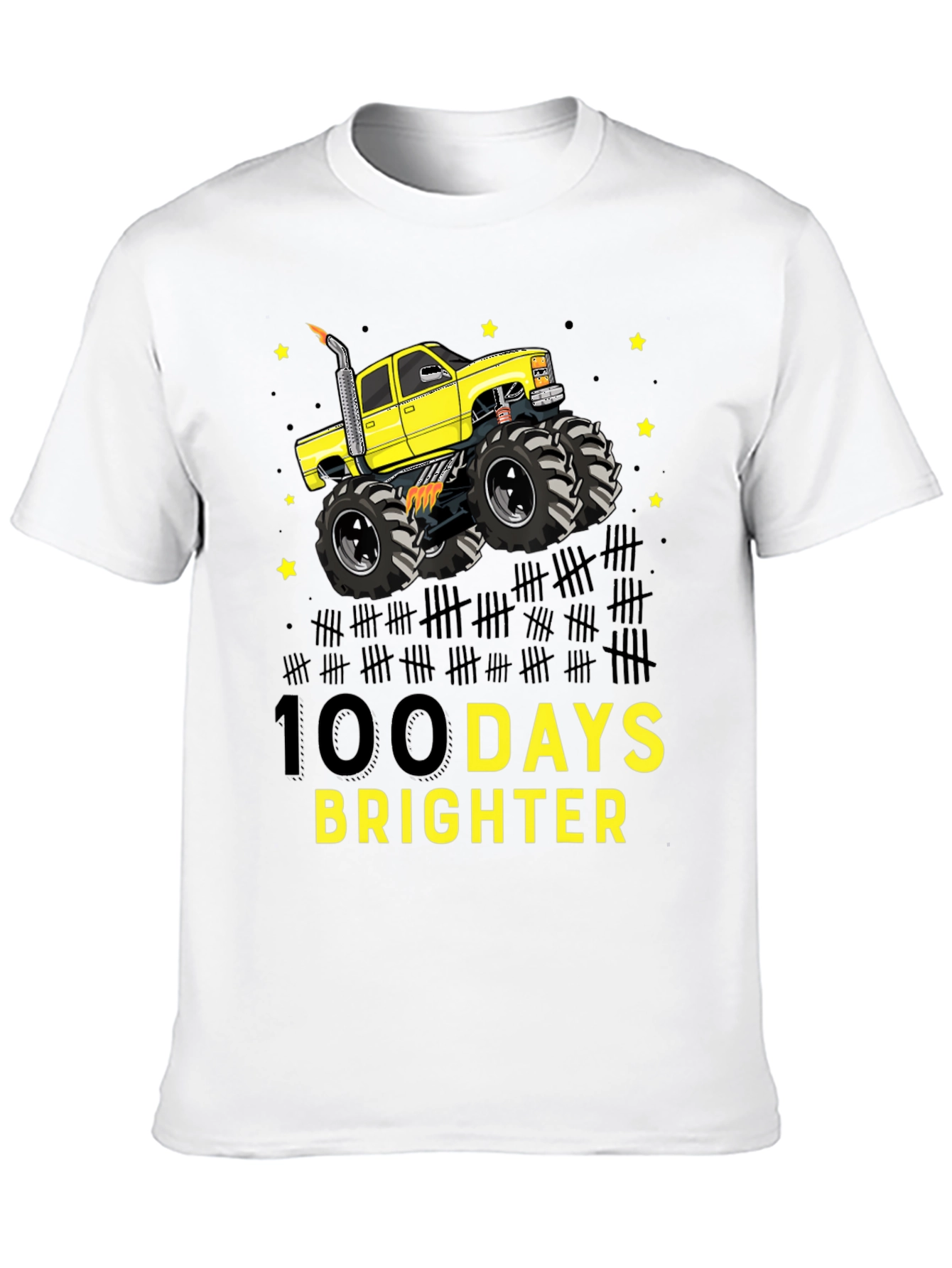 100 Days Brighter Monster Truck T-Shirt