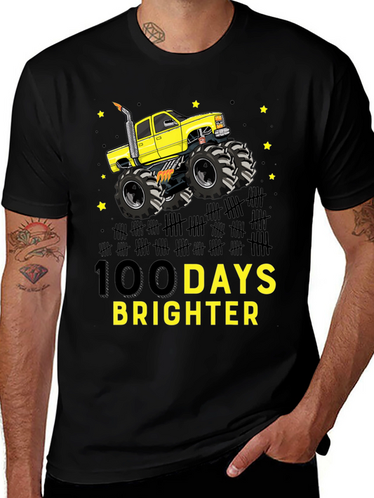 100 Days Brighter Monster Truck T-Shirt