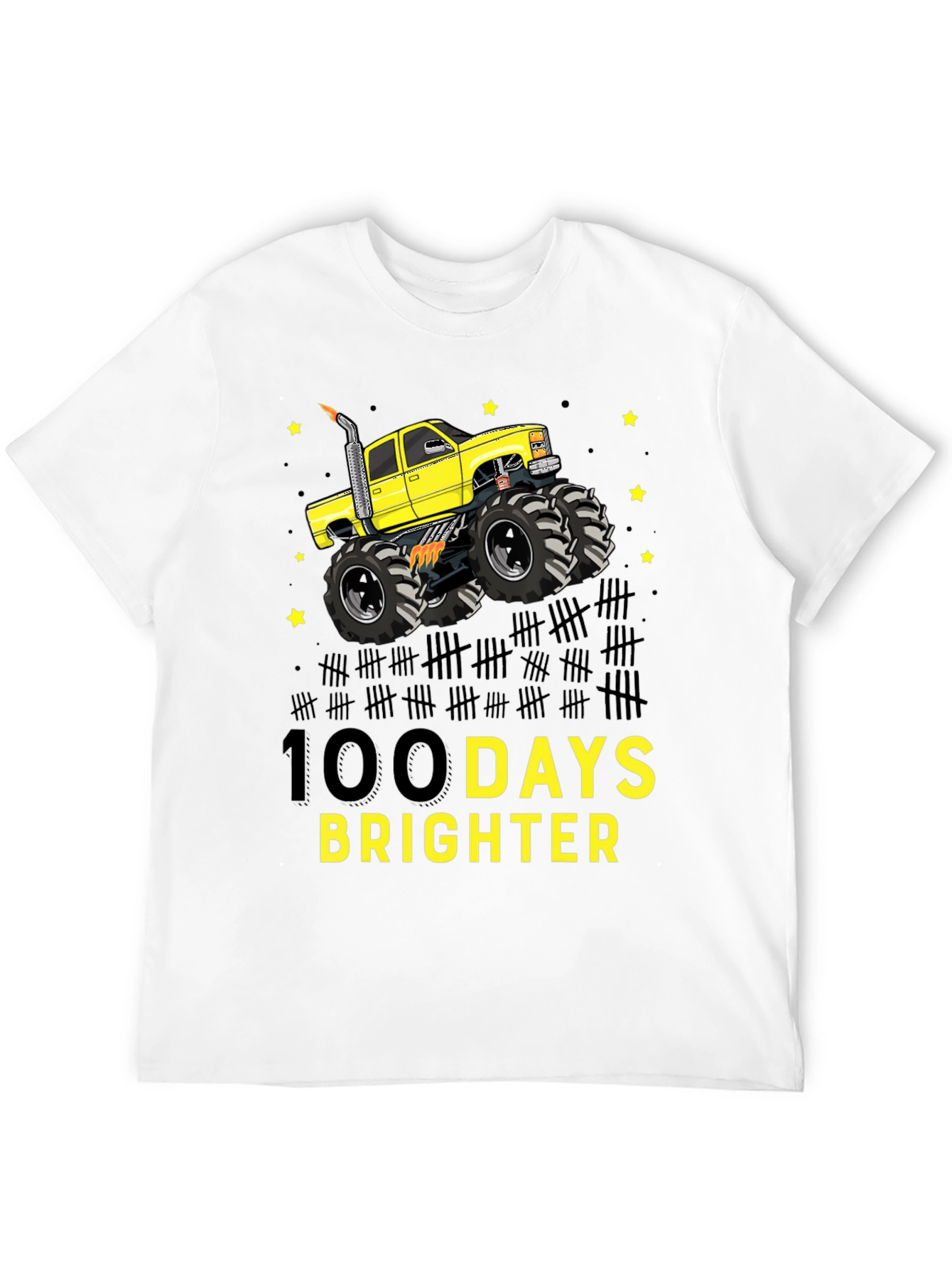 100 Days Brighter Monster Truck T-Shirt