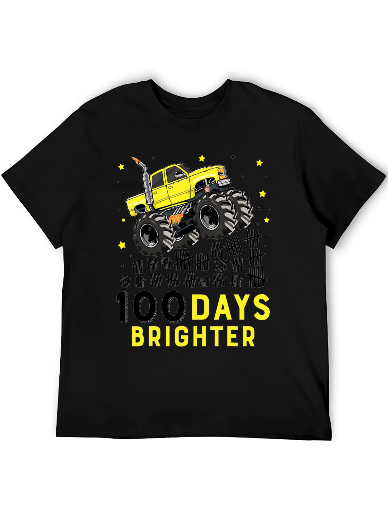 100 Days Brighter Monster Truck T-Shirt