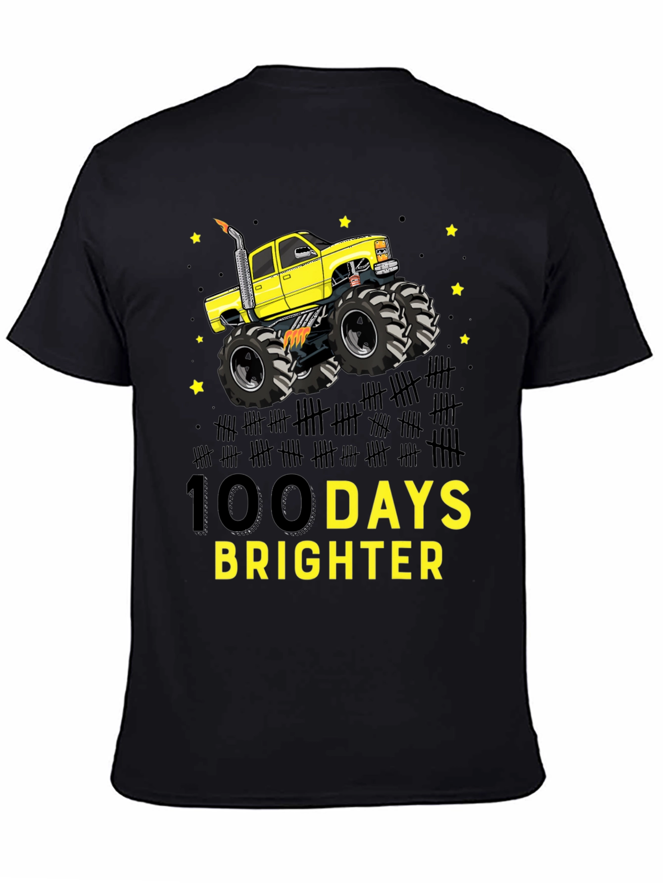 100 Days Brighter Monster Truck T-Shirt
