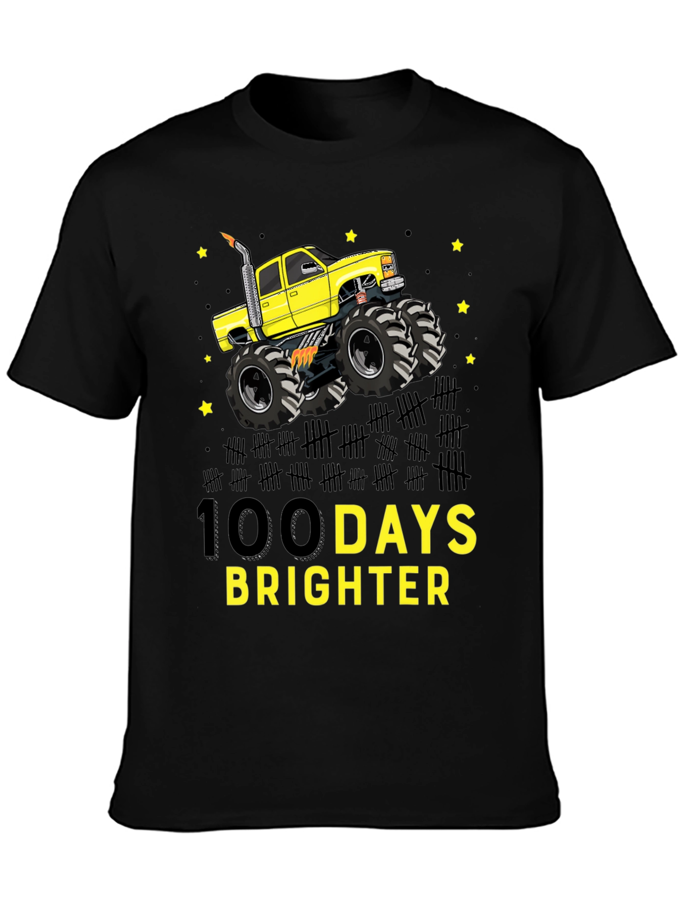 100 Days Brighter Monster Truck T-Shirt