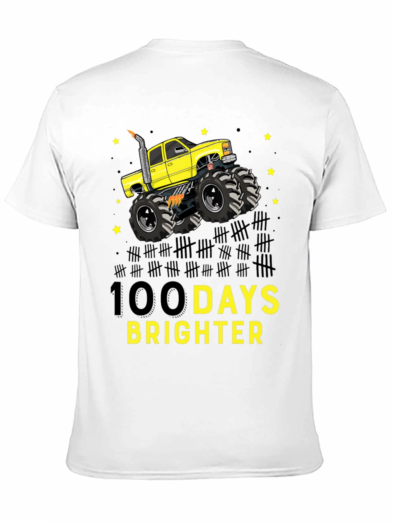 100 Days Brighter Monster Truck T-Shirt