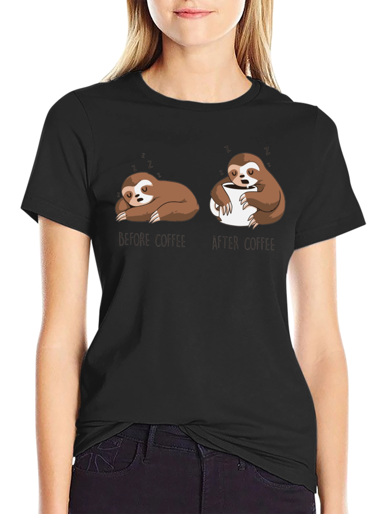 Sloth Coffee T-Shirt - Funny Graphic Tee