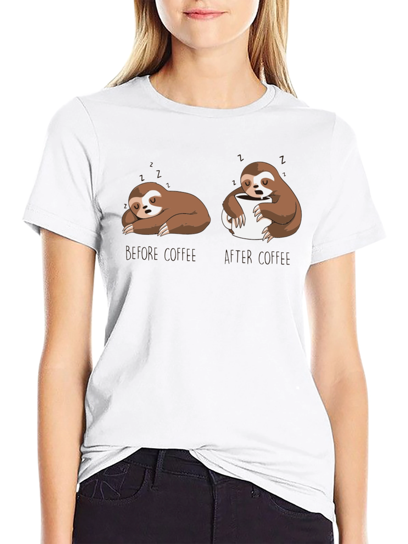 Sloth Coffee T-Shirt - Funny Graphic Tee