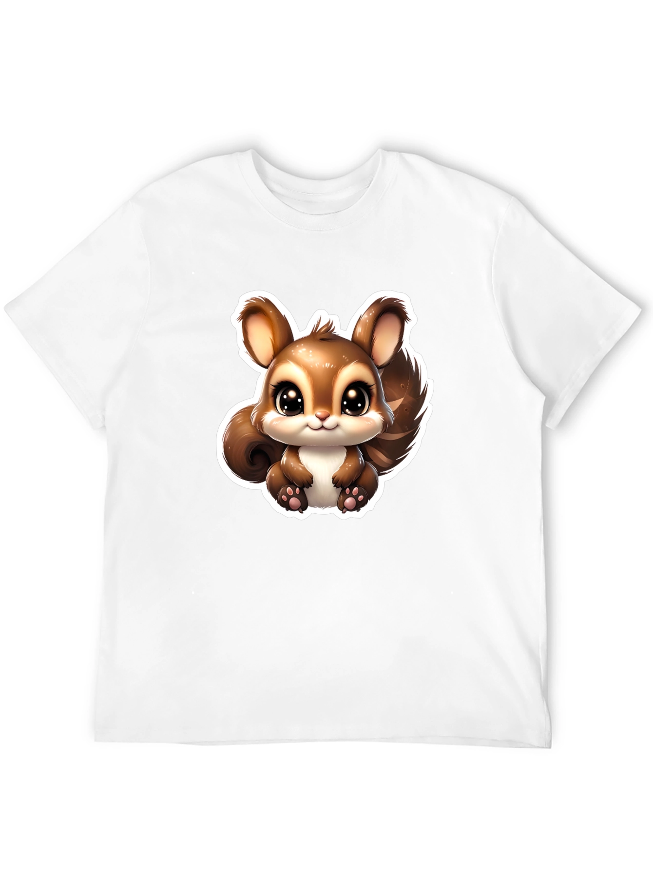 Cute Squirrel Graphic Tee - Black