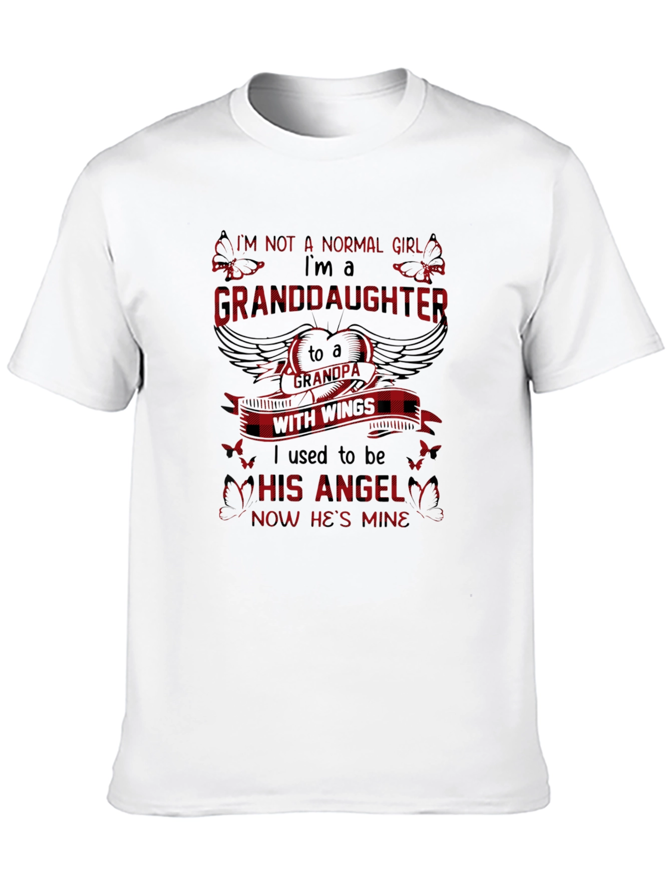 Granddaughter Grandpa Angel Wings Graphic Tee