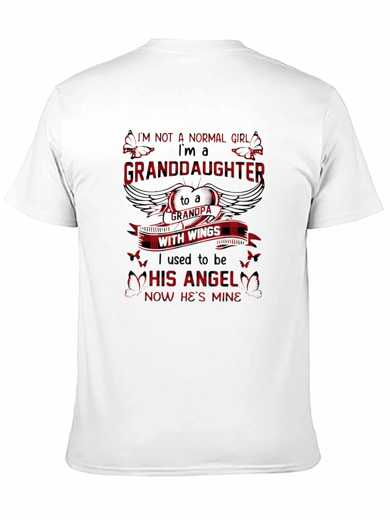 Granddaughter Grandpa Angel Wings Graphic Tee