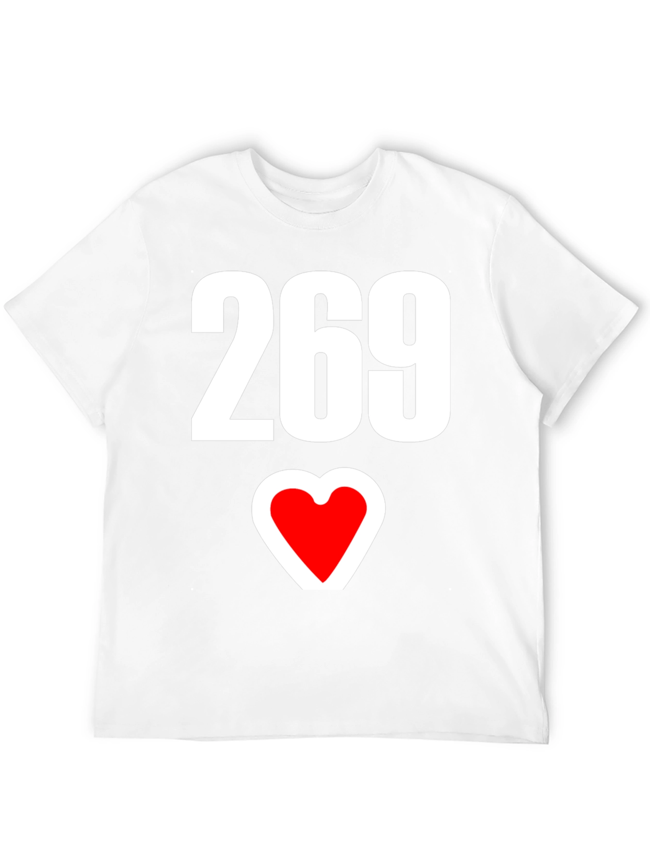 269 Heart Graphic Black Tee - Stylish & Unique