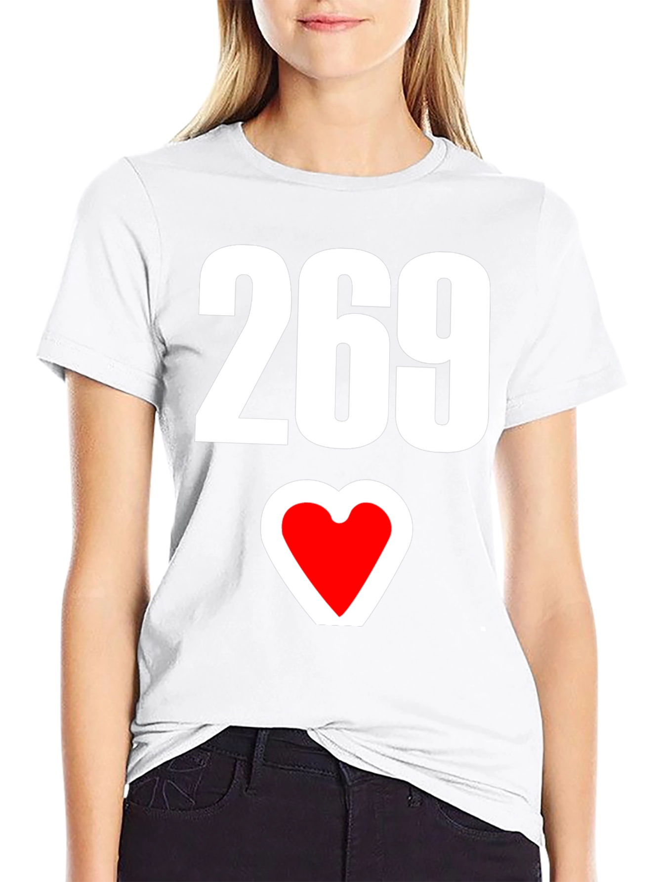 269 Heart Graphic Black Tee - Stylish & Unique