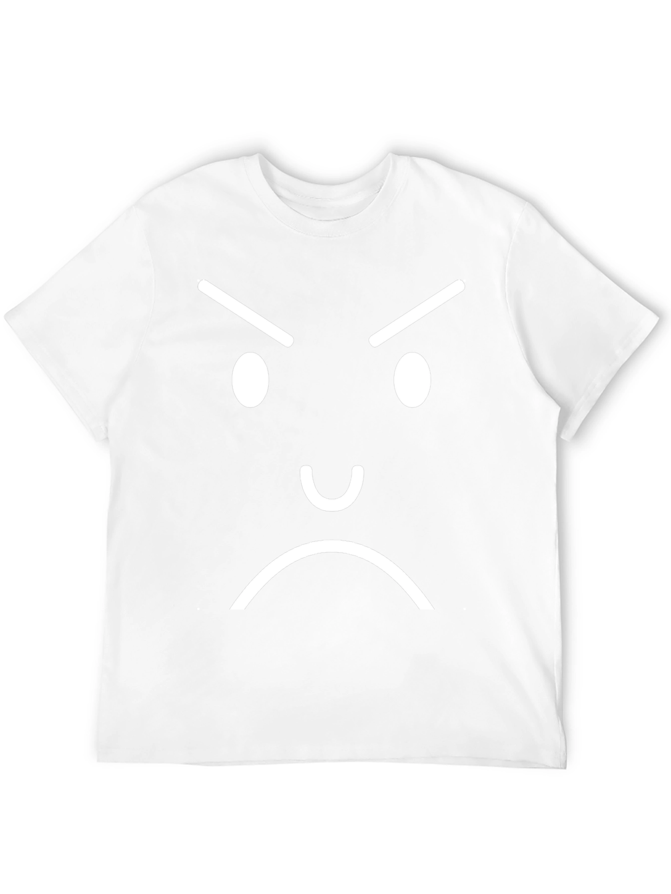 Angry Face Graphic Tee - Black Cotton T-Shirt