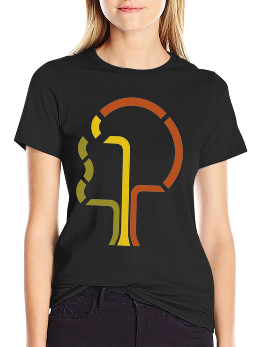 Abstract Tree Graphic Tee - Retro Style Black T-Shirt