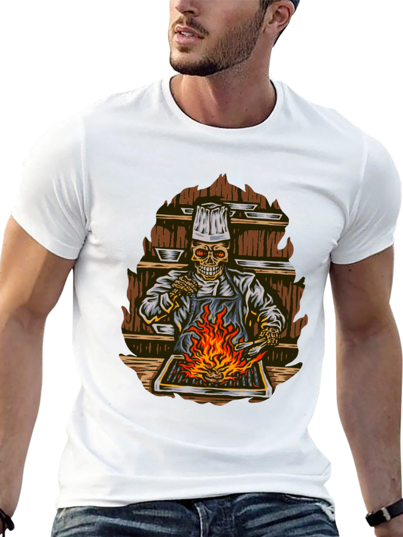 Chef Skeleton Grilling T-Shirt