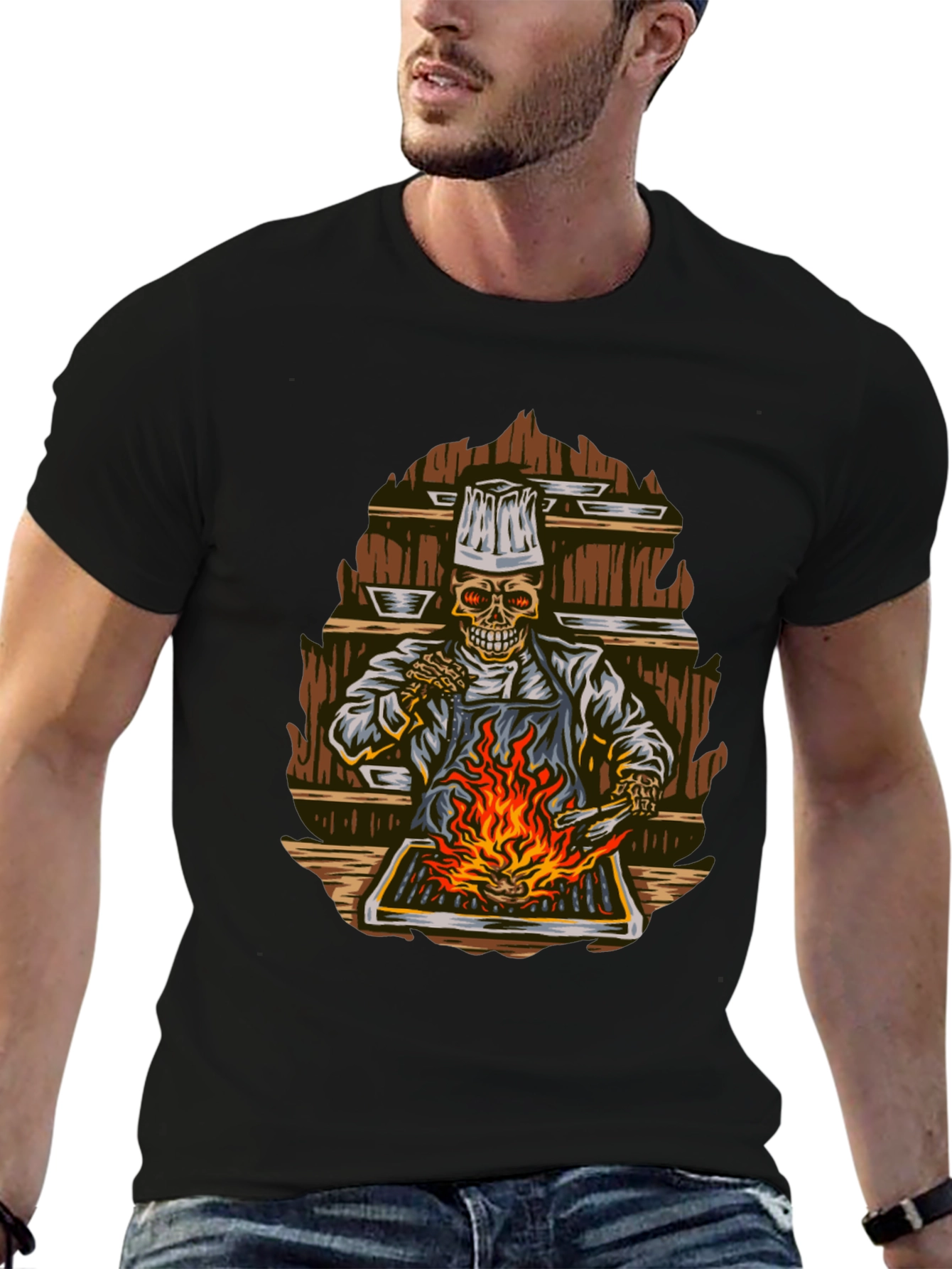 Chef Skeleton Grilling T-Shirt
