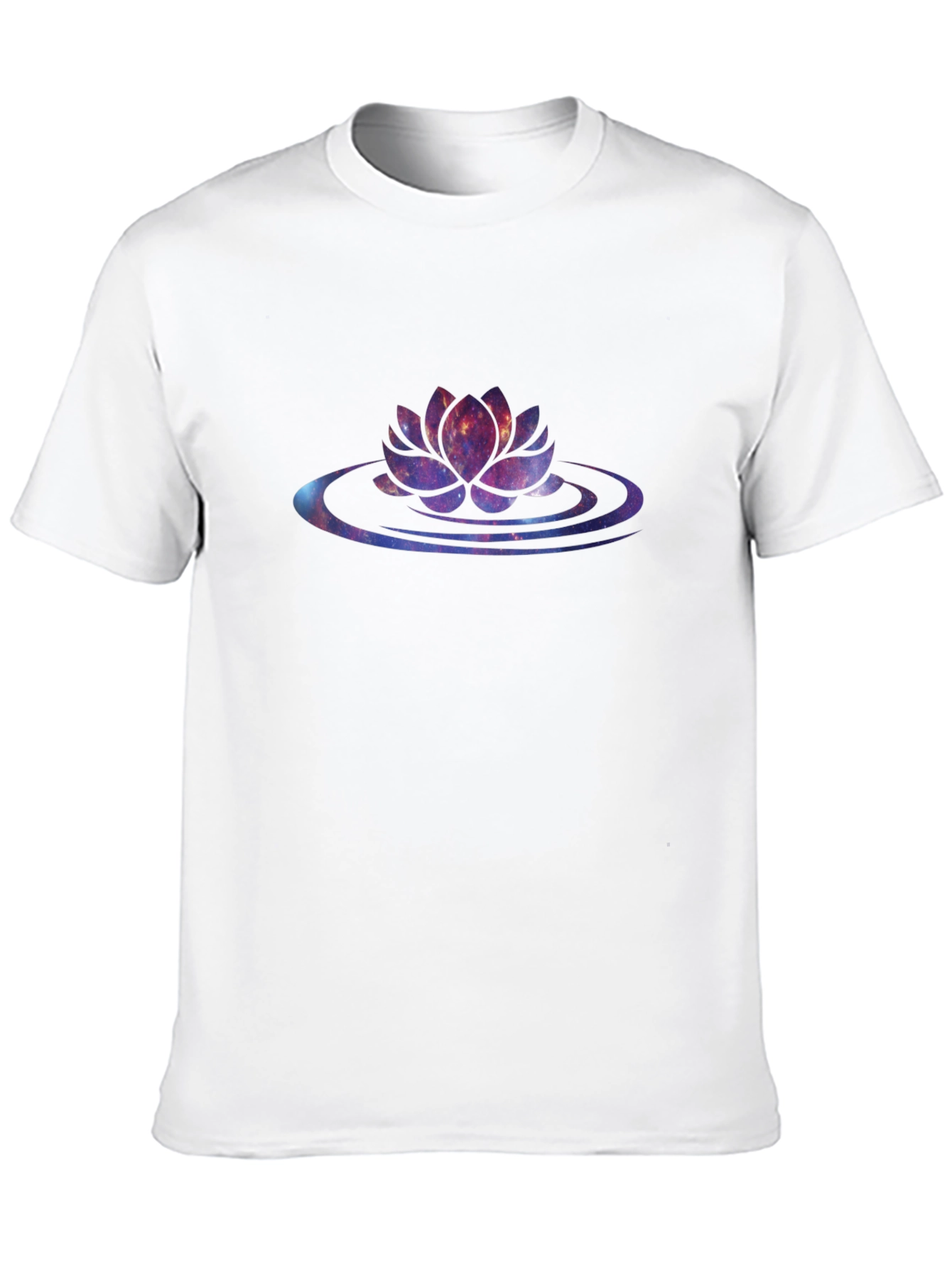 Galaxy Lotus Flower Black T-Shirt